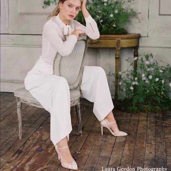 Bella Belle Ivory Lace Heels D'Orsay Wedding Shoes Size 11 - Picture 6 of 7